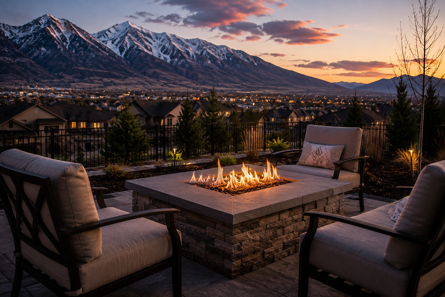 outdoor fire pit install